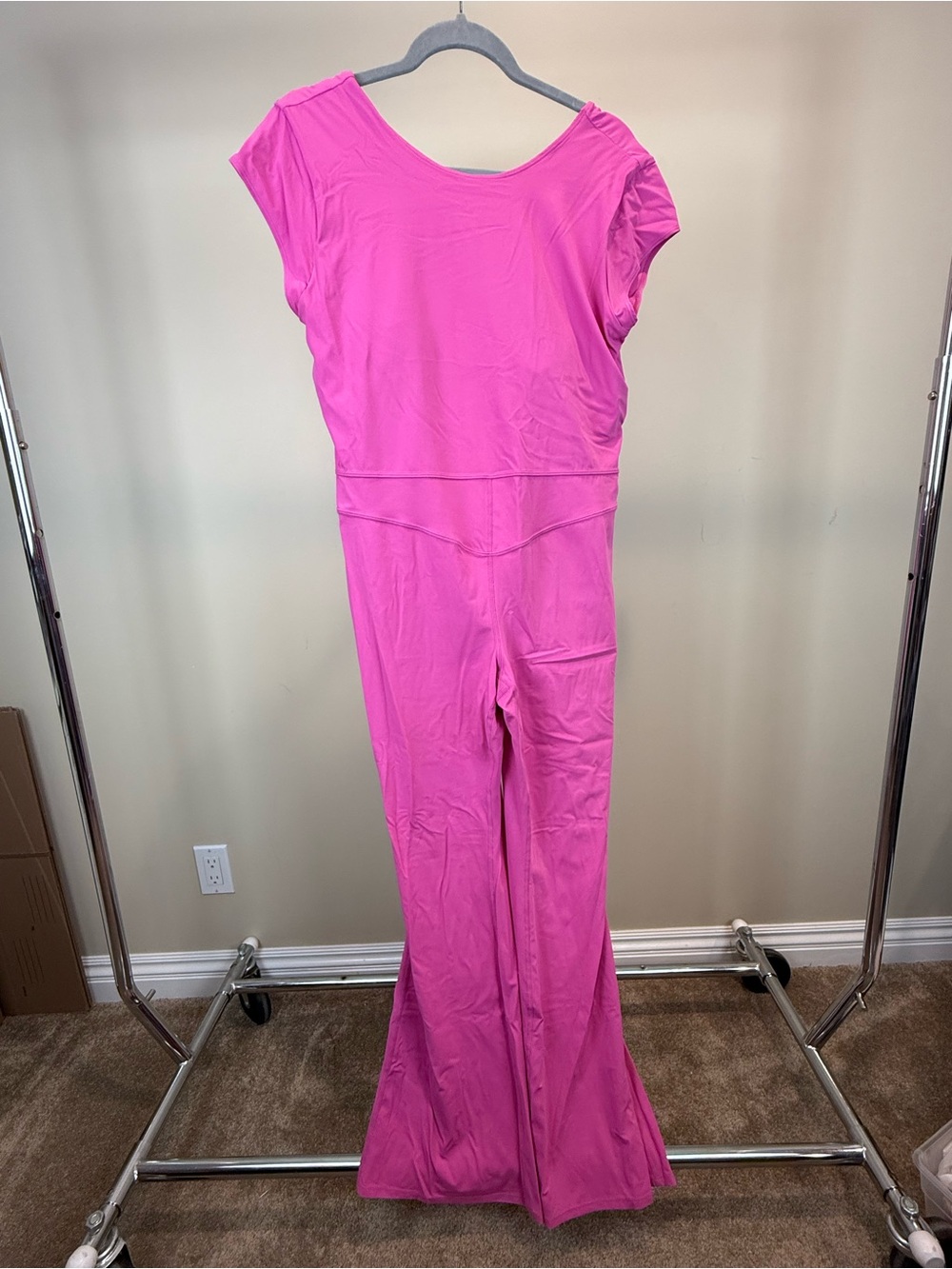 JoyLab Pink Cap-Sleeve Jumpsuit